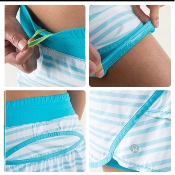 Lululemon Run Track Attack Skirt Skort Blue and White Stripe Athleisure Size 6 - Picture 2 of 12